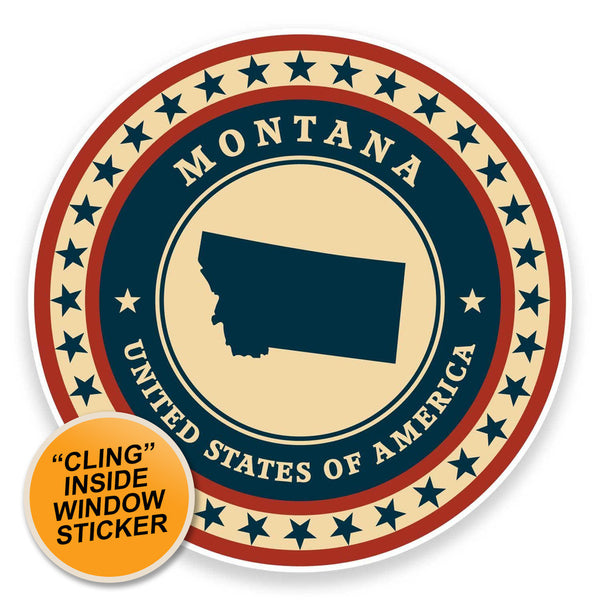 2 x Montana USA WINDOW CLING STICKER Car Van Campervan Glass #9378 