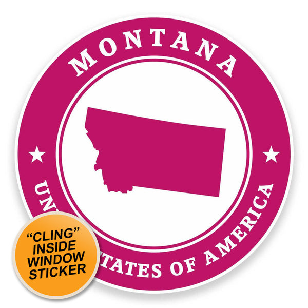 2 x Montana USA WINDOW CLING STICKER Car Van Campervan Glass #9379 