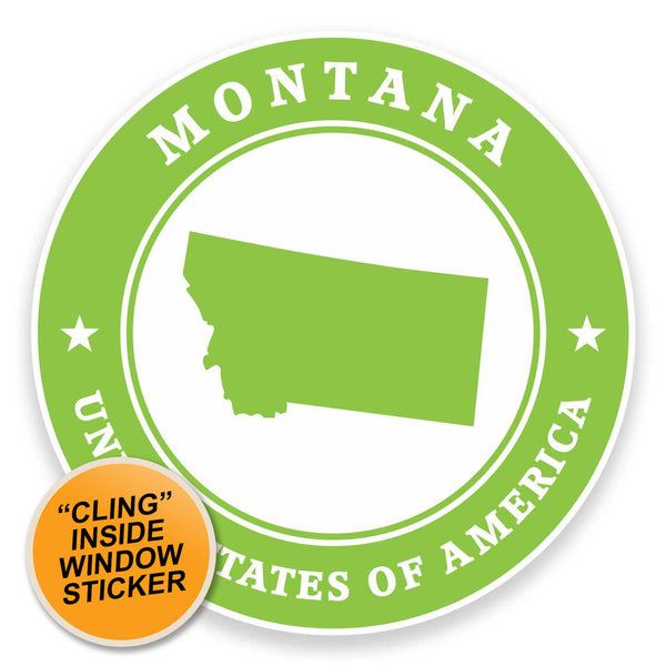 2 x Montana USA WINDOW CLING STICKER Car Van Campervan Glass #9380 