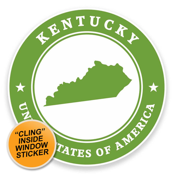 2 x Kentucky USA WINDOW CLING STICKER Car Van Campervan Glass #9388 