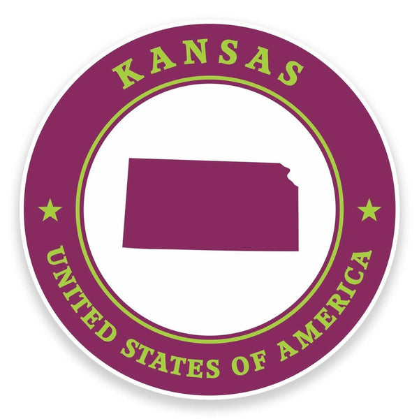 2 x Kansas USA Vinyl Sticker #9401