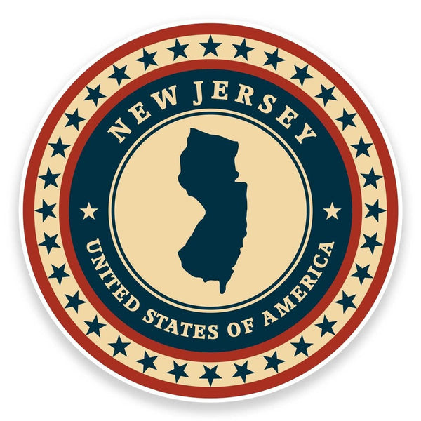2 x New Jersey USA Vinyl Sticker #9408