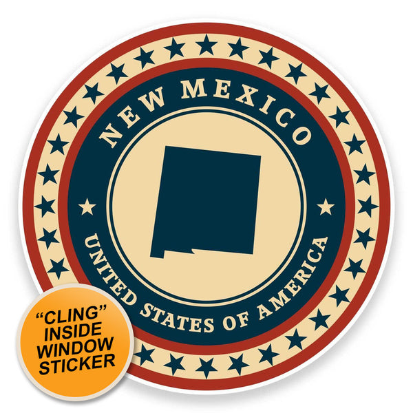 2 x New Mexico USA WINDOW CLING STICKER Car Van Campervan Glass #9414 