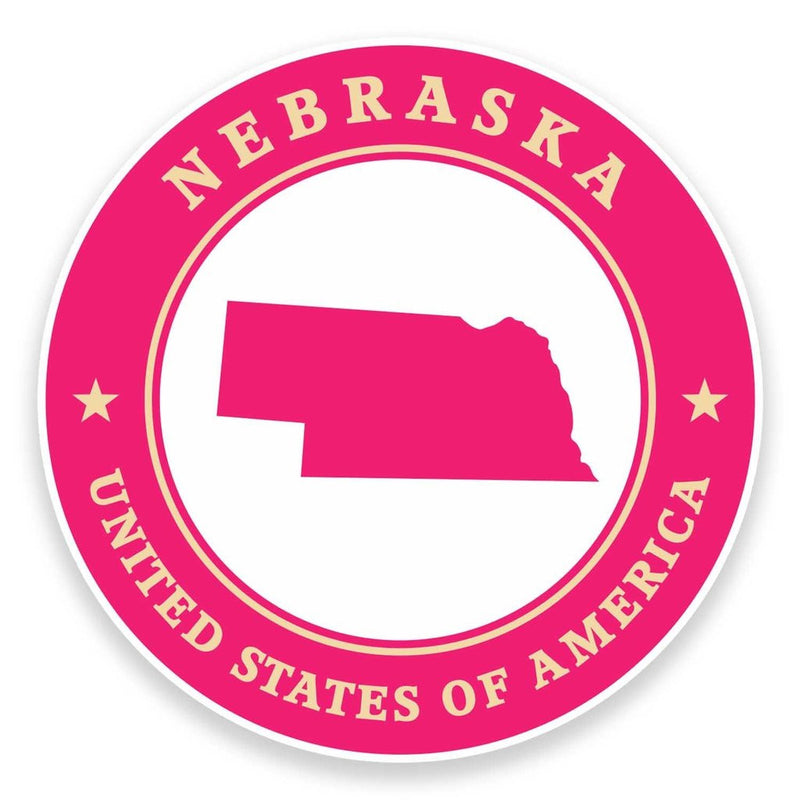 2 x Nebraska USA Vinyl Sticker