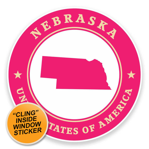2 x Nebraska USA WINDOW CLING STICKER Car Van Campervan Glass #9419 