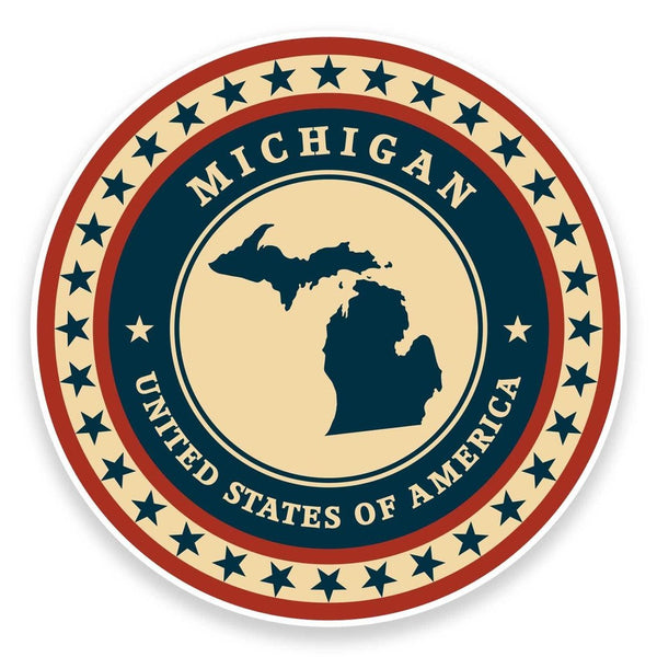 2 x Michigan USA Vinyl Sticker #9420