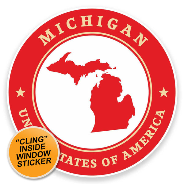 2 x Michigan USA WINDOW CLING STICKER Car Van Campervan Glass #9421 