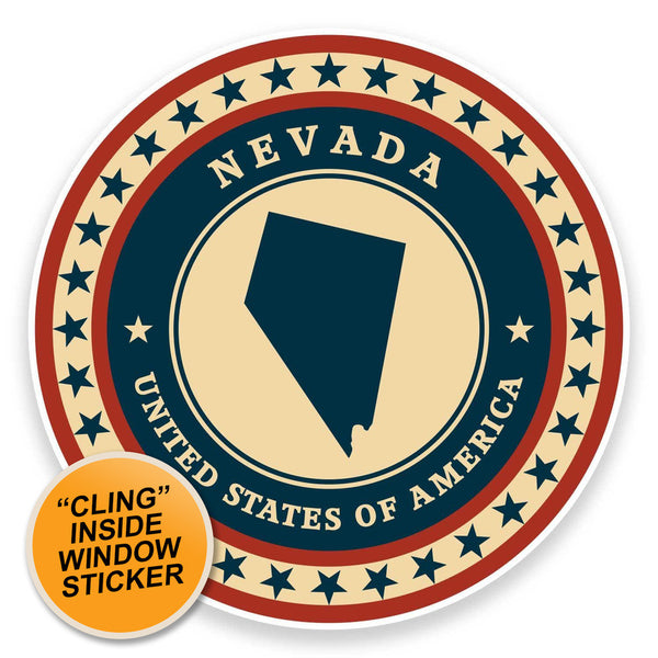 2 x Nevada USA WINDOW CLING STICKER Car Van Campervan Glass #9423 