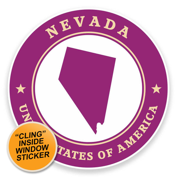 2 x Nevada USA WINDOW CLING STICKER Car Van Campervan Glass #9424 