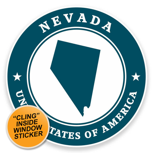 2 x Nevada USA WINDOW CLING STICKER Car Van Campervan Glass #9425 