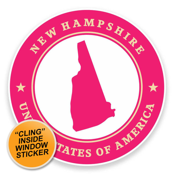 2 x New Hampshire USA WINDOW CLING STICKER Car Van Campervan Glass #9431 