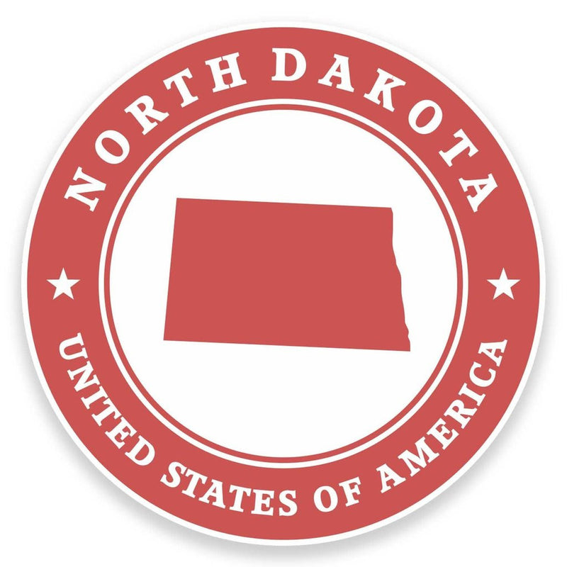 2 x North Dakota USA Vinyl Sticker