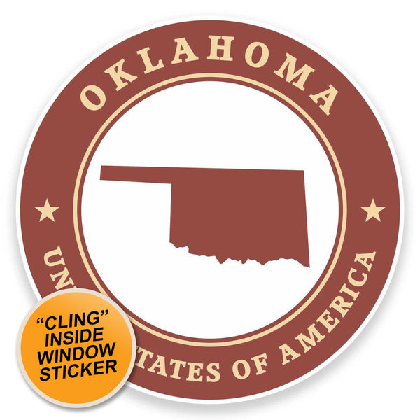 2 x Oklahoma USA WINDOW CLING STICKER Car Van Campervan Glass #9439 