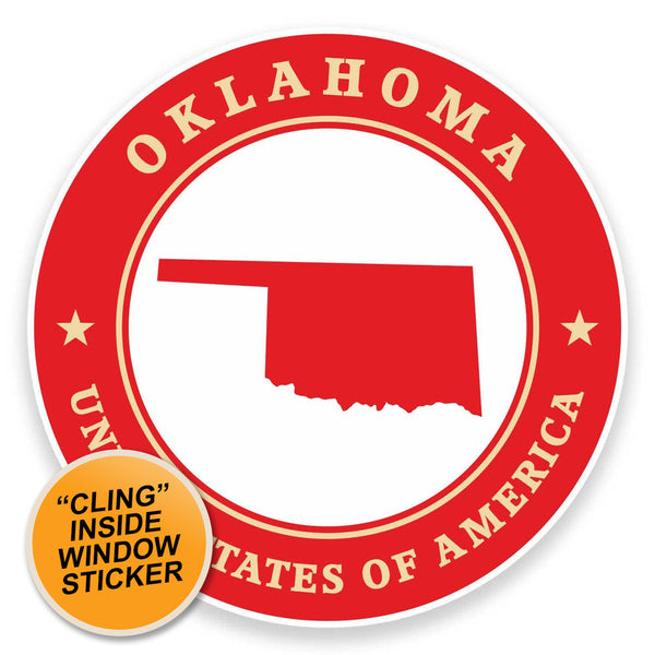 2 x Oklahoma USA WINDOW CLING STICKER Car Van Campervan Glass #9440 