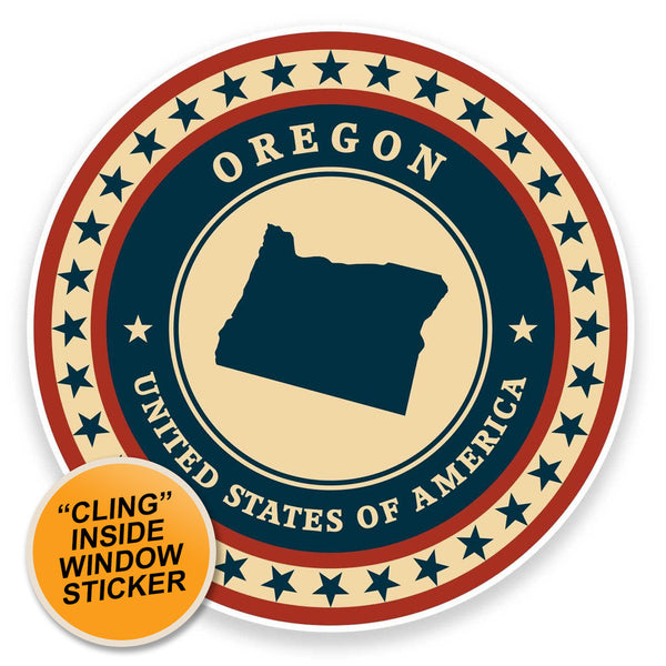 2 x Oregon USA WINDOW CLING STICKER Car Van Campervan Glass #9441 