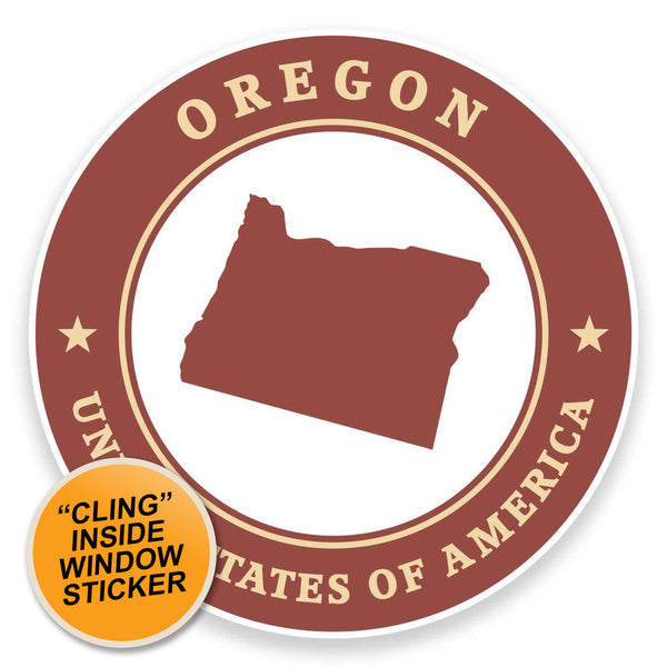 2 x Oregon USA WINDOW CLING STICKER Car Van Campervan Glass #9442 