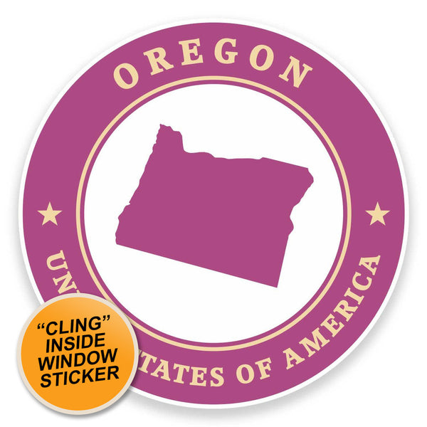 2 x Oregon USA WINDOW CLING STICKER Car Van Campervan Glass #9443 