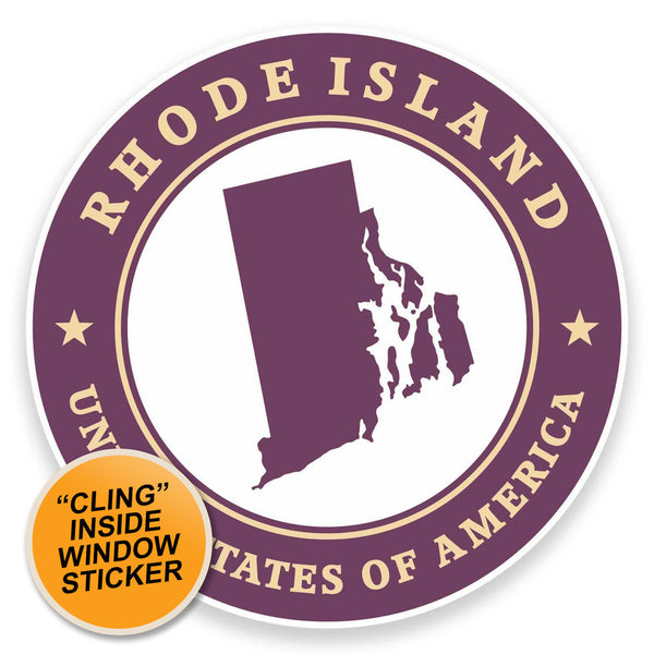 2 x Rhode Island USA WINDOW CLING STICKER Car Van Campervan Glass #9445 