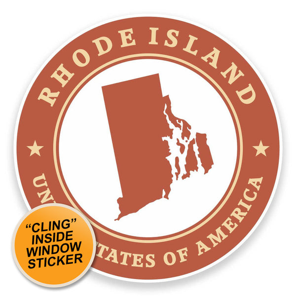 2 x Rhode Island USA WINDOW CLING STICKER Car Van Campervan Glass #9446 