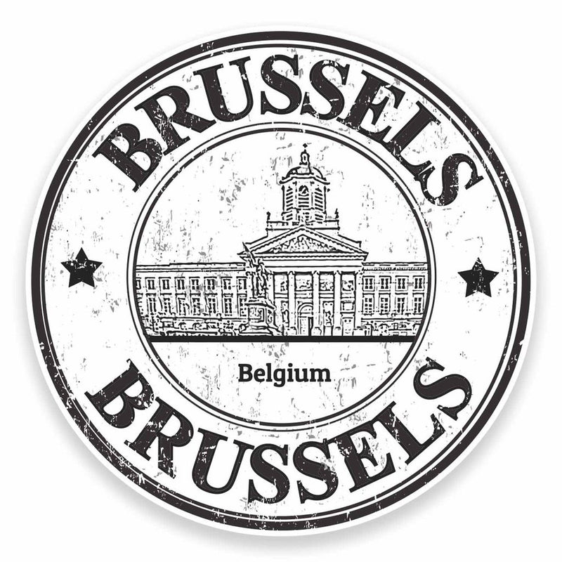 2 x Brussels Belgium Vinyl Sticker