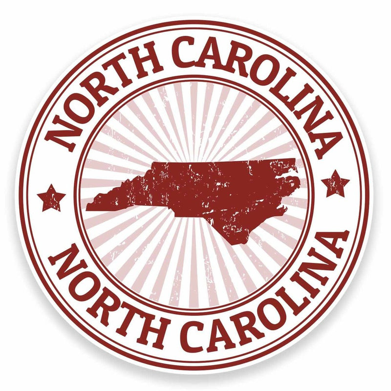 2 x North Carolina USA Vinyl Sticker