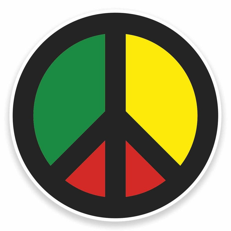 2 x Rasta Peace Symbol Jamaica Vinyl Sticker