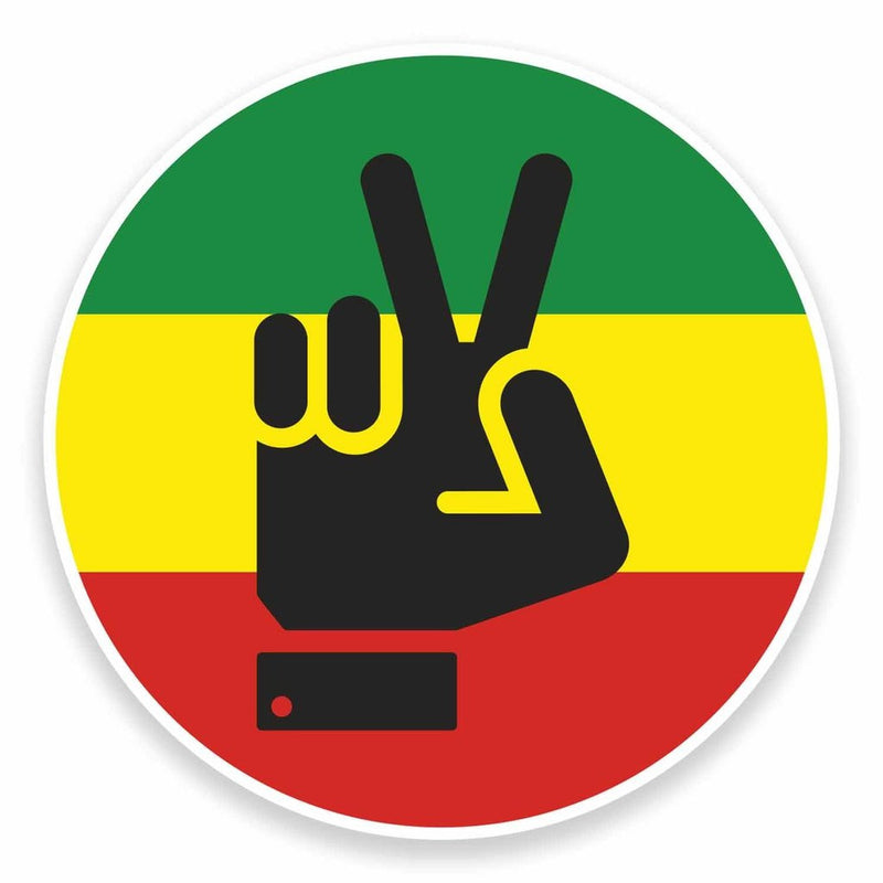 2 x Rasta Peace Hand Jamaica Vinyl Sticker