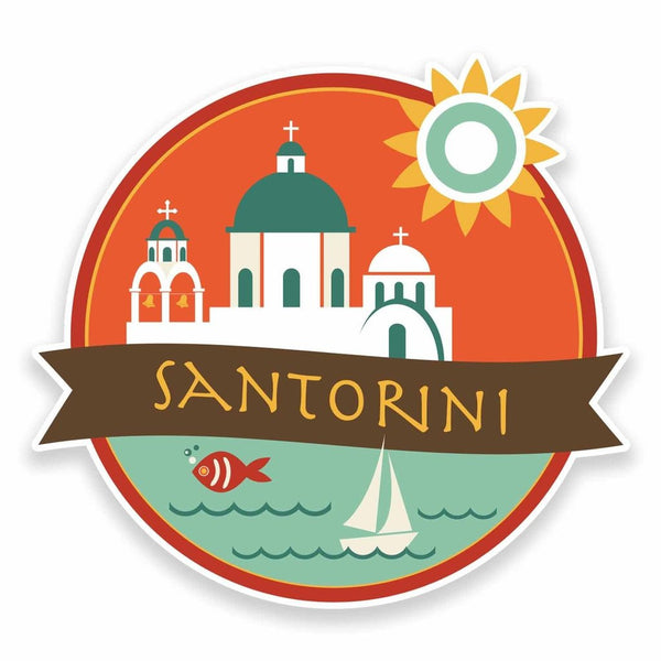 2 x Santorini Greece Vinyl Sticker #9490