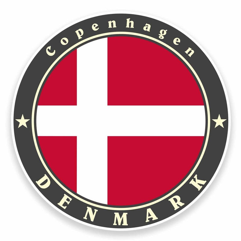2 x Copenhagen Denmark Flag Vinyl Sticker