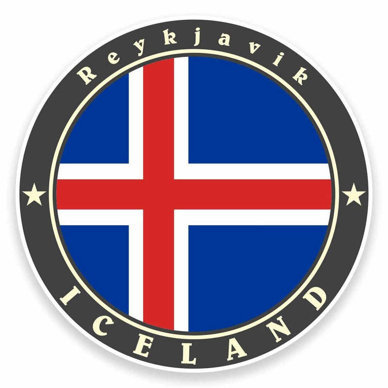 2 x Reykjavik Iceland Flag Vinyl Sticker