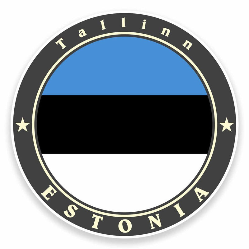 2 x Tallinn Estonia Flag Vinyl Sticker
