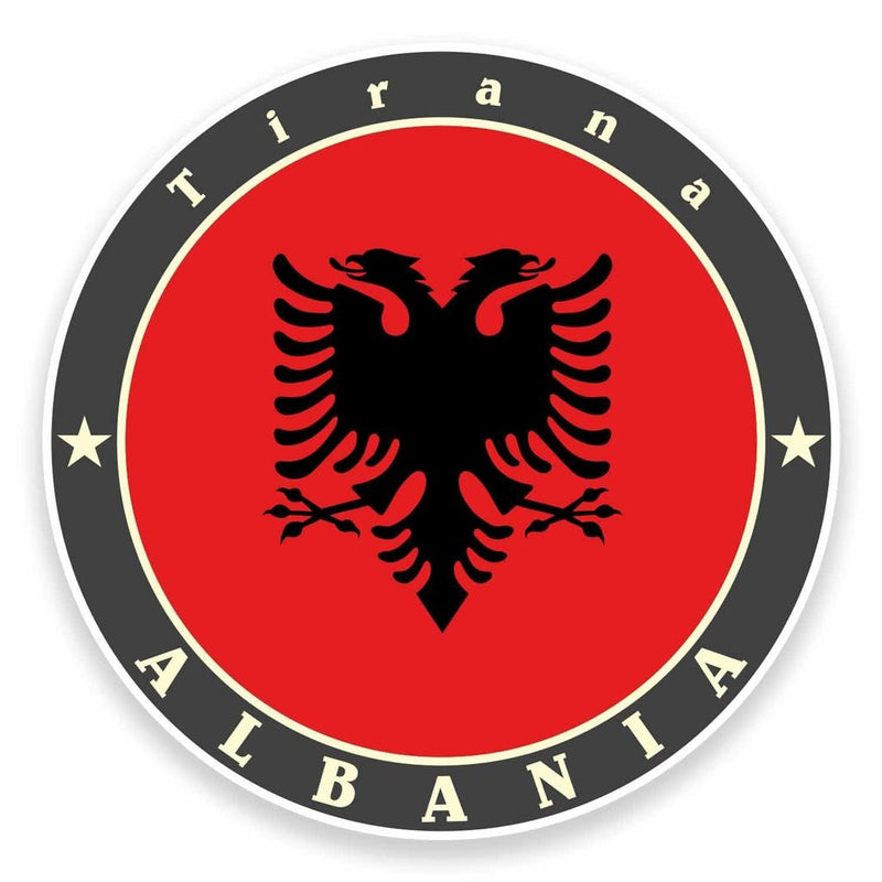 2 x Tirana Albania Flag Vinyl Sticker