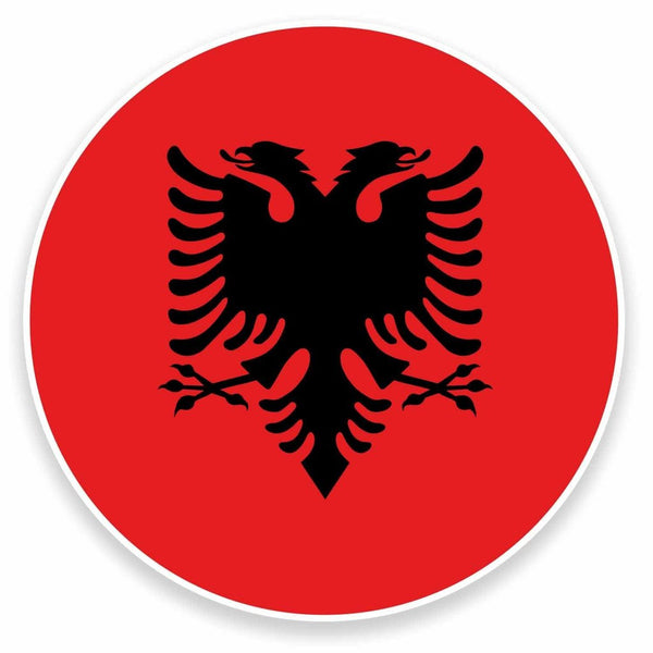 2 x Albania Flag Vinyl Sticker #9505