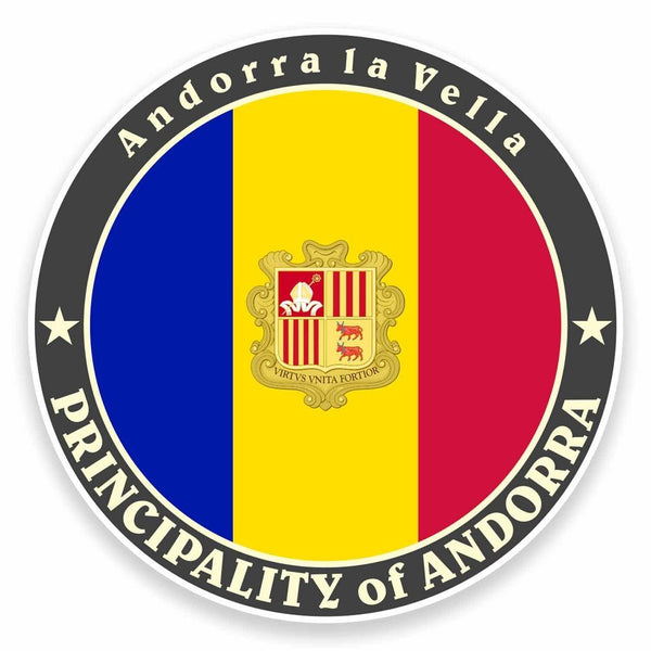 2 x Andorra la Vella Flag Vinyl Sticker #9506