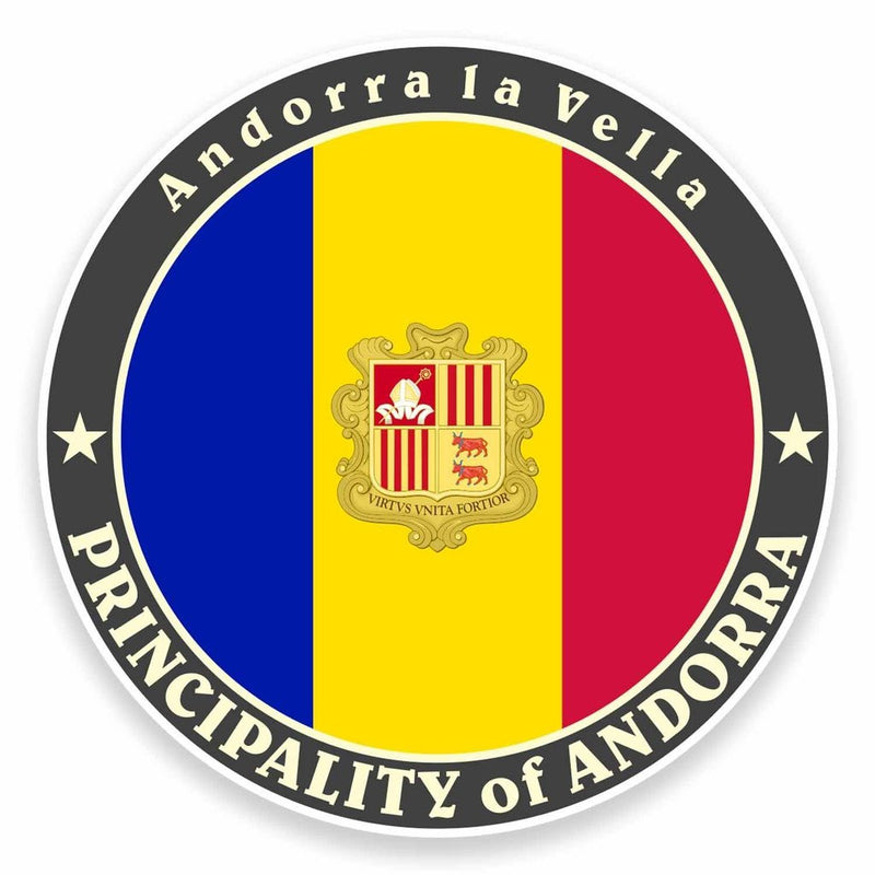 2 x Andorra la Vella Flag Vinyl Sticker