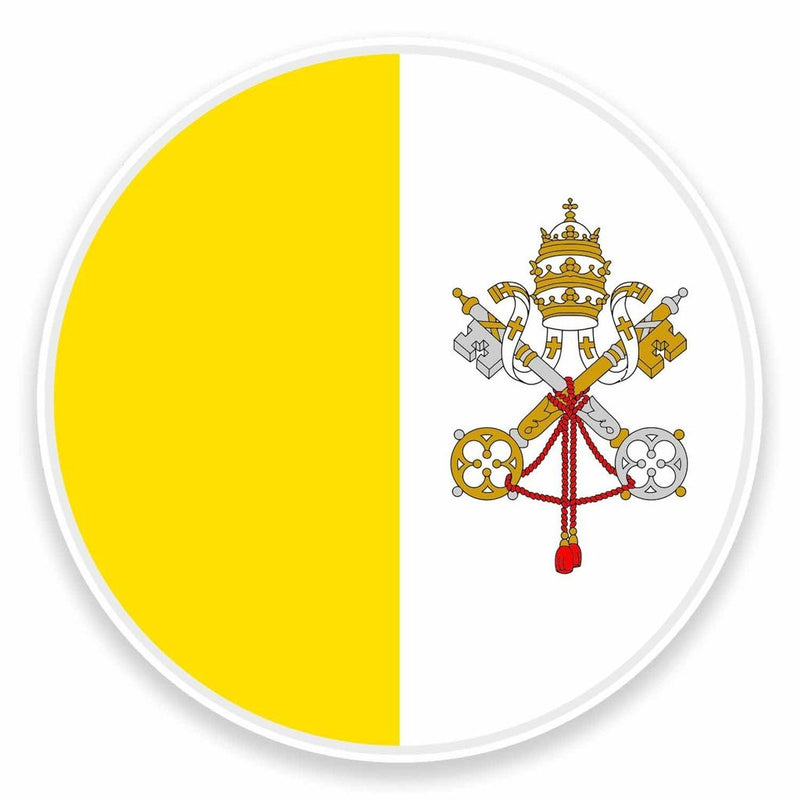 2 x The Vatican Rome Italy Flag Vinyl Sticker
