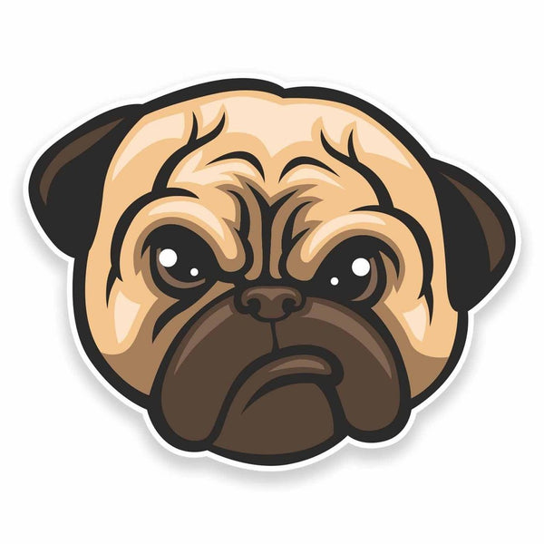 2 x Grumpy Pug Dog Vinyl Sticker #9531