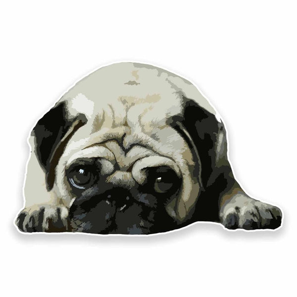 2 x Cute Pug Dog Vinyl Sticker #9556