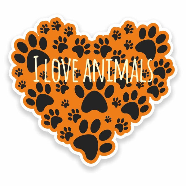 2 x I Love Animals Vinyl Sticker #9572