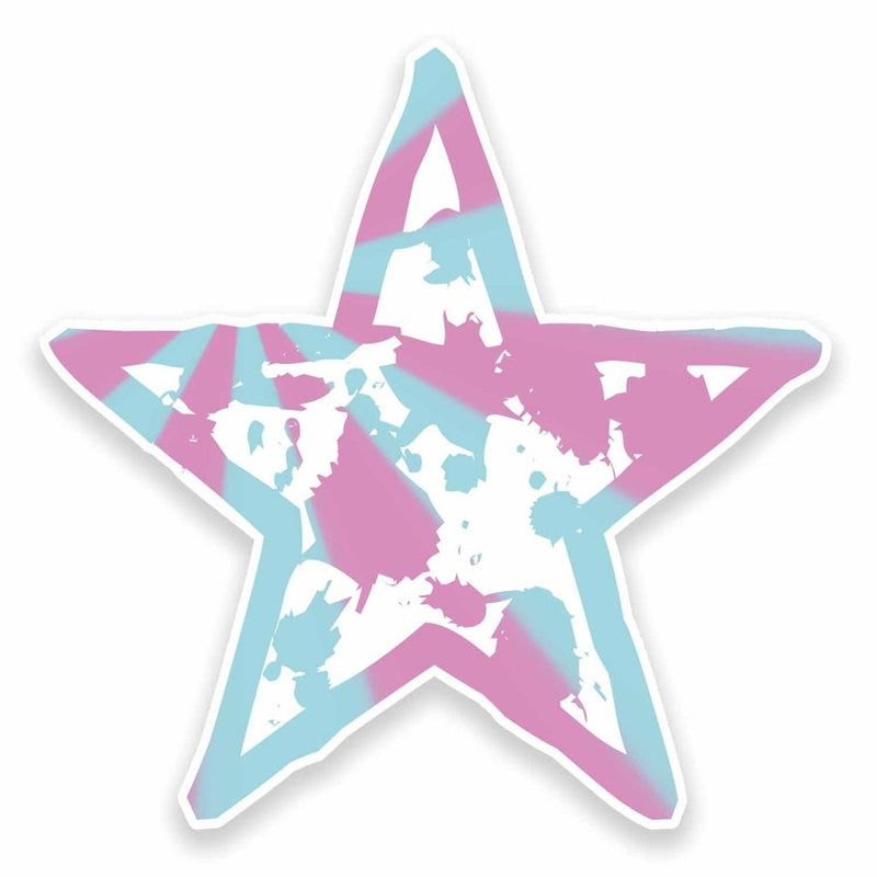 2 x Pink Star Vinyl Sticker