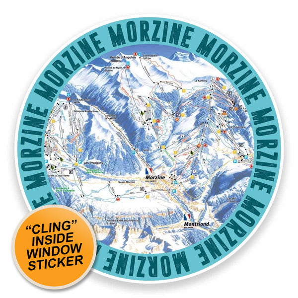 2 x Morzine France Ski Snowboard WINDOW CLING STICKER Car Van Campervan Glass #9608 
