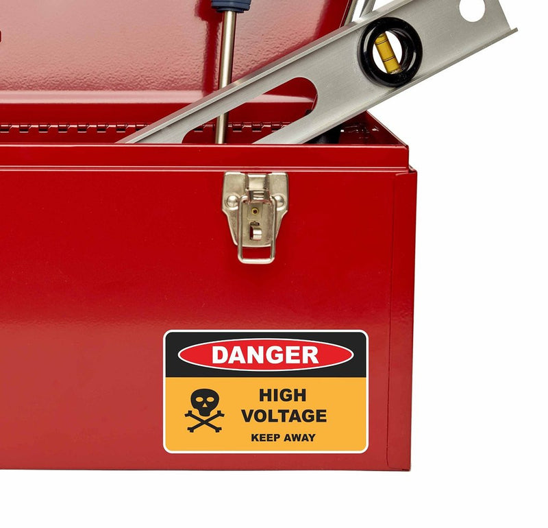 2 x Danger High Voltage Vinyl Sticker