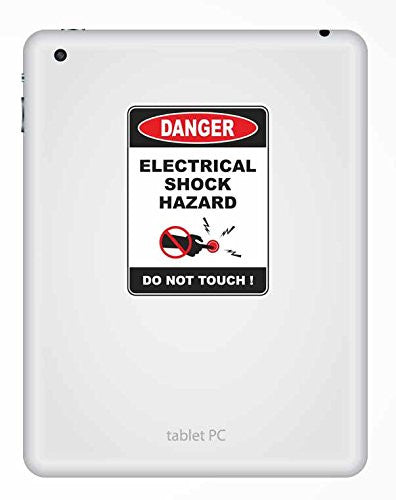 2 x Danger Electrical Shock Vinyl Sticker