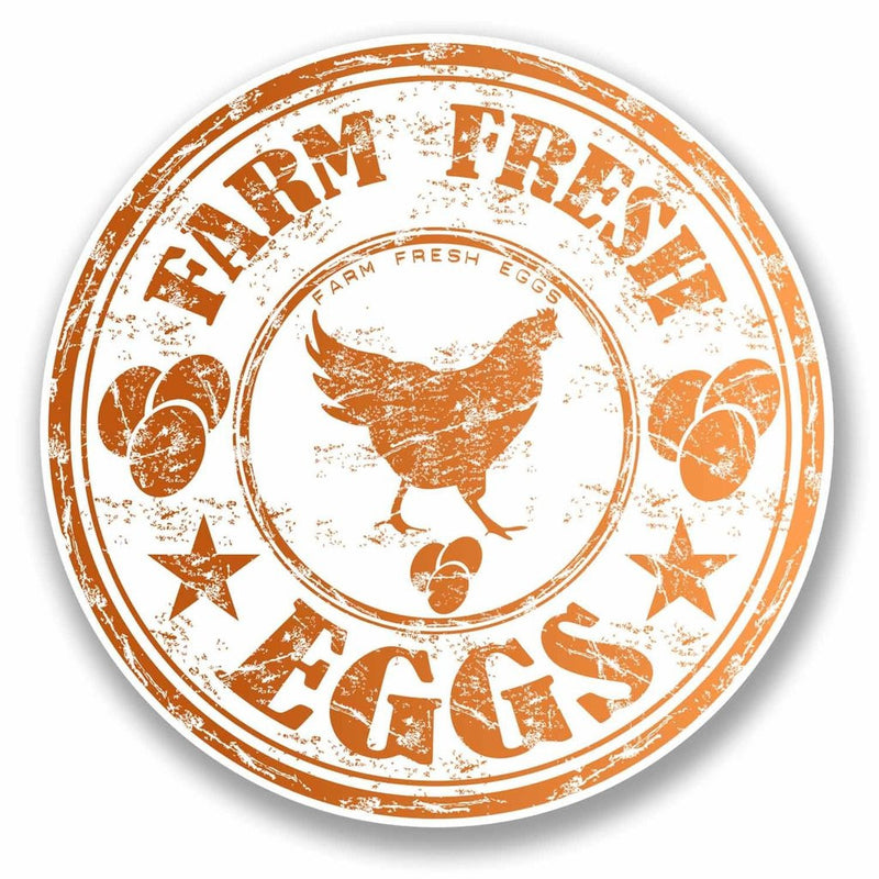2 x Farm Fresh Eggs Chicken Vinyl Sticker