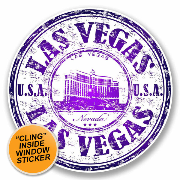 2 x Las Vegas Nevada USA WINDOW CLING STICKER Car Van Campervan Glass #9717 