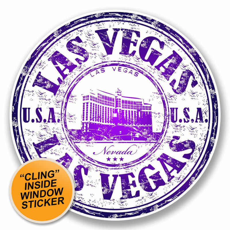 2 x Las Vegas Nevada USA WINDOW CLING STICKER Car Van Campervan Glass