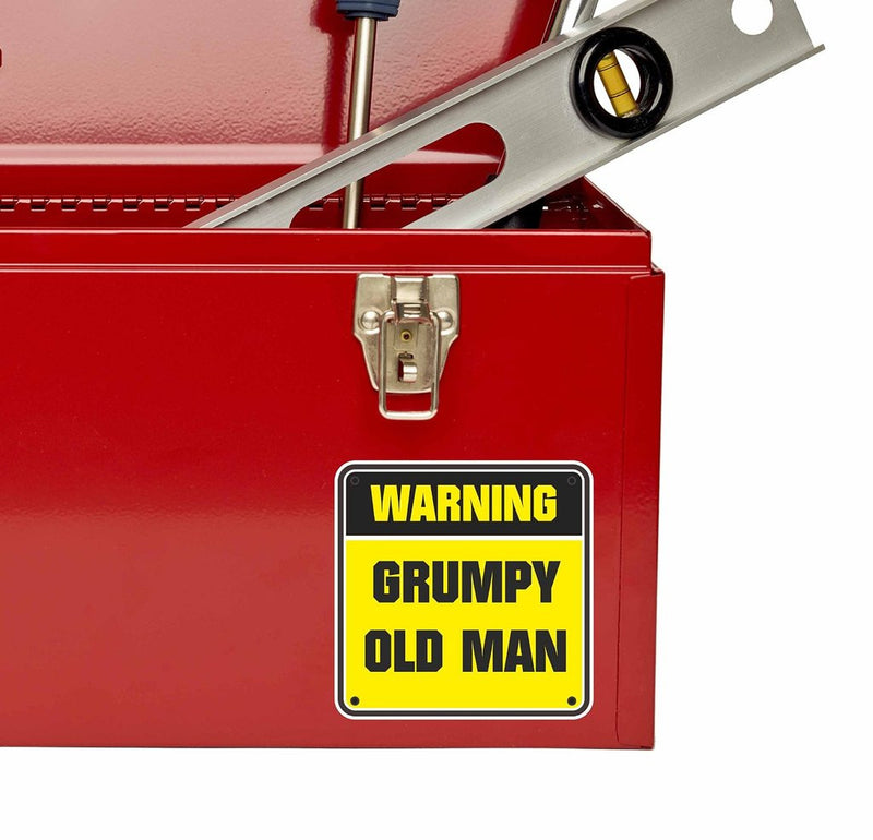2 x Grumpy Old Man Warning Sign Vinyl Sticker