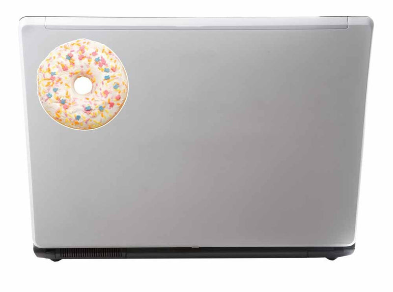 2 x White Sprinkle Doughnut Vinyl Sticker