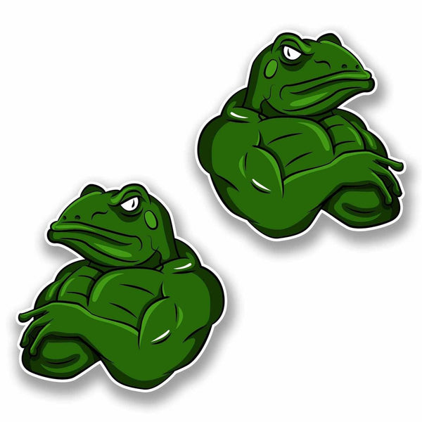 2 x Moody Muscle Frog Sticker #9814