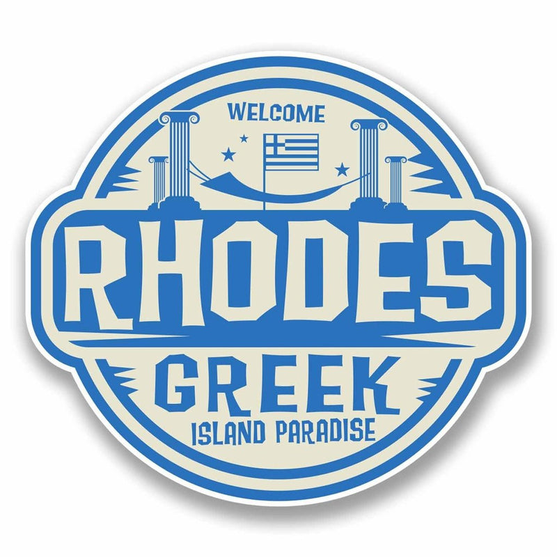 2 x Rhodes Greece Sticker